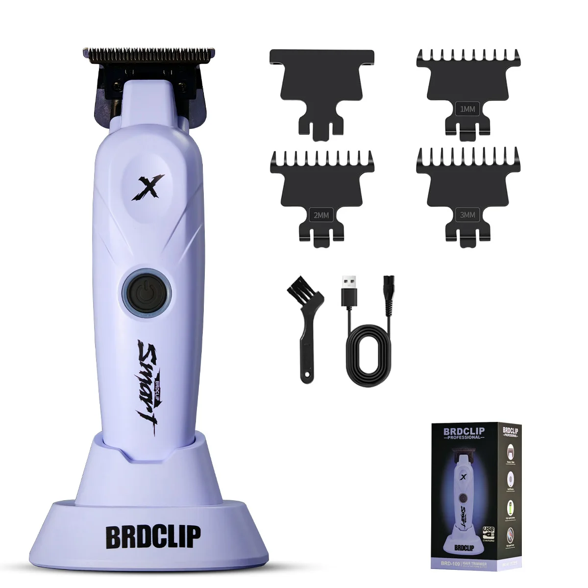BRDCLIP X Series Weiß FA1T 7700RPM Professioneller Elektrischer Haarschneider für Männer mit DLC-Klinge für Friseursalons