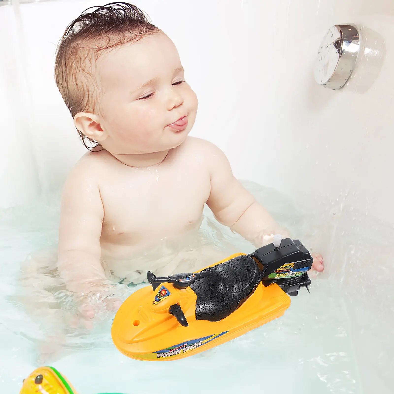3 Pcs Bath Toy Motor Speed Boat Baby Bathtub Floating Toddler Toys Wind up for Kids Time
