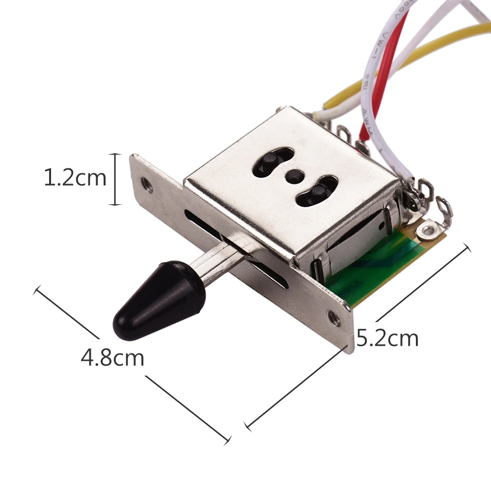 Electric Guitar Wiring Harness Kit Replacement with 1 Volume 2 Tone 1 Jack 500K 5-Way Toggle Switch for Stratocaster Guitar