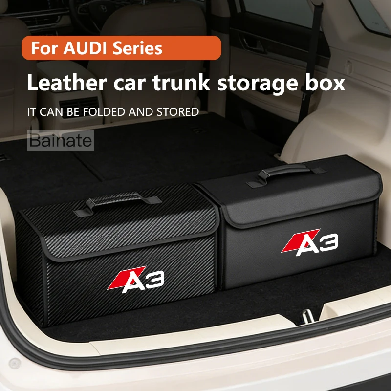 

Car Trunk Storage Box For Audi A3 S3 RS3 8V 8Y 8P Sline 2017 2018 2020 2022 2023 2025 Car Storage Bag Leather Car Trunk Tool Box