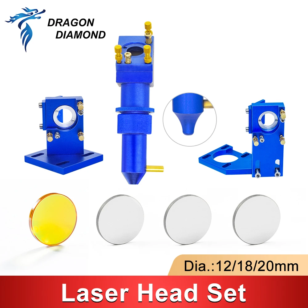 K Series CO2 Laser Head Set With USA CVD Znse Lens +Mirrors for 2030 4060 K40 Laser Engraving Cutting Machine