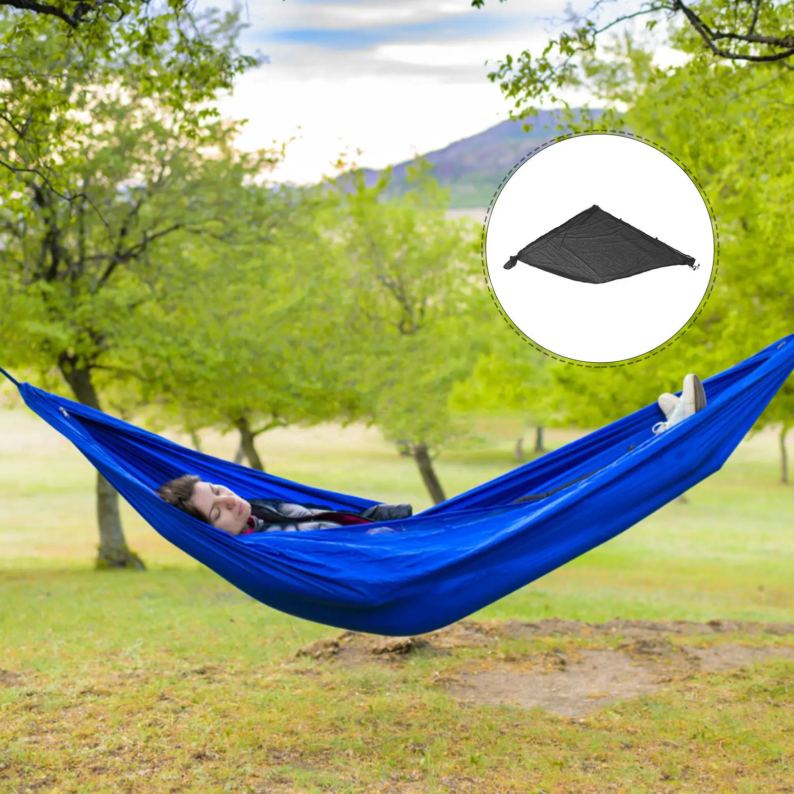 

Portable Camping Hammock Mosquito Net Breathable Yarn Net High Strength Nylon Hammock for Outdoor Travel Hiking Backyard 300Kg