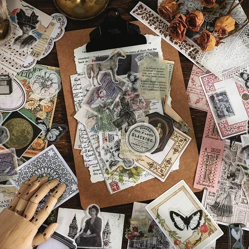 100 Pcs/pack Vintage Plant DIY Sticker Pack Garden Poet Series Journal Decoration Artistic Nature Style Supplies Kawaii Stickers