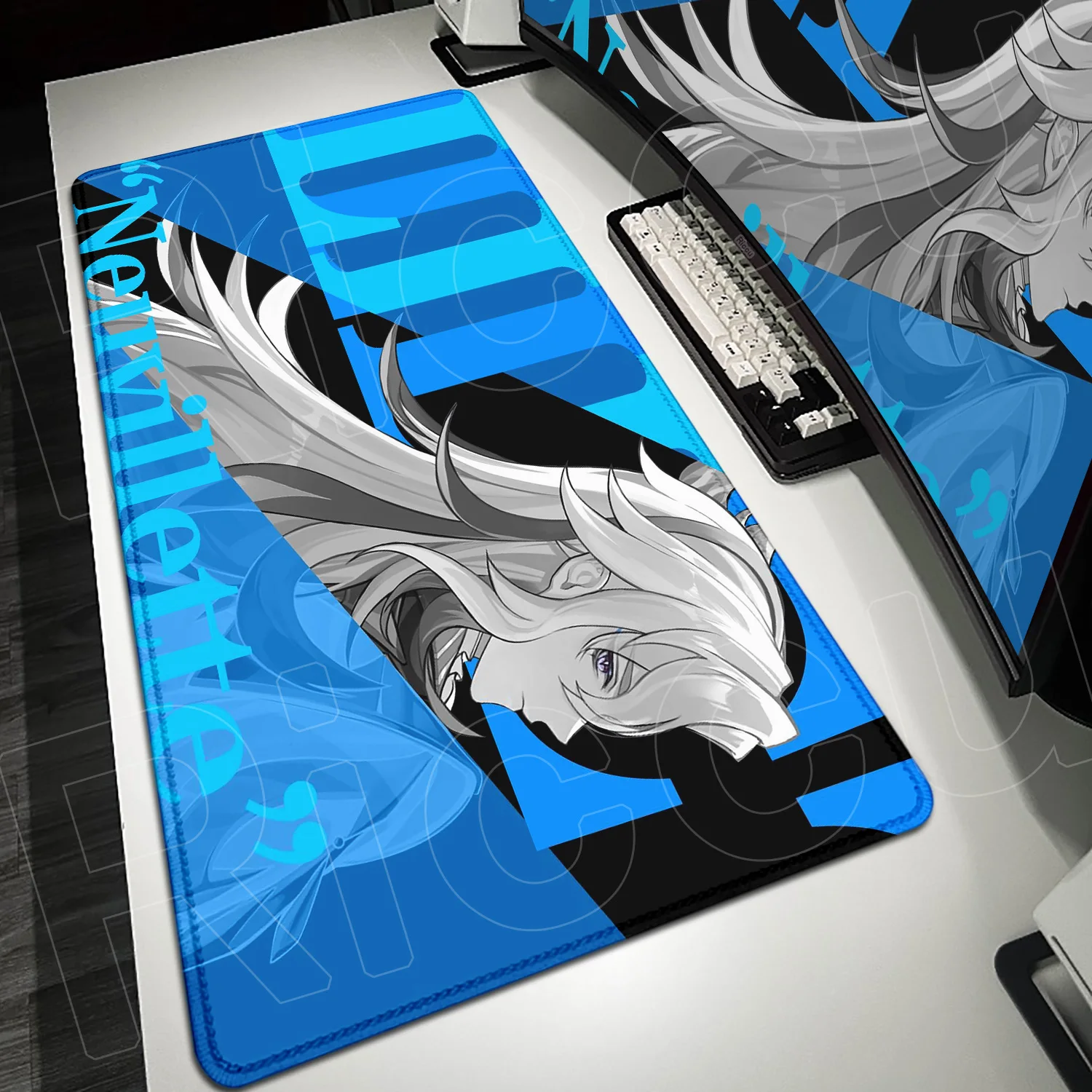 

Large Gaming Mousepad Genshin Impact Neuvillette Desk Protector Gamer Rubber Non-slip Keyboard Pad Anime Desk Mat Pc Accessories