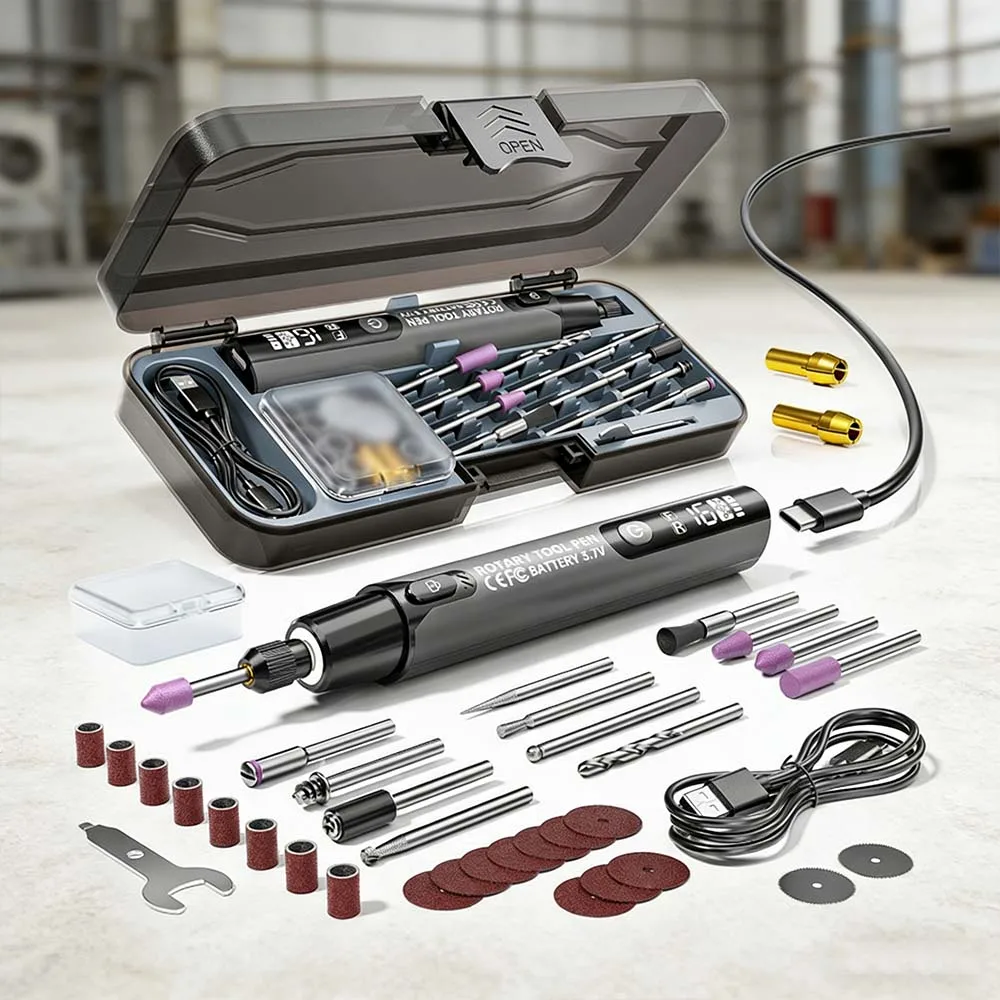 

6000-16000r Cordless Rotary Multi Tool Mini Engraving Pen Electric USB Wireless Drill with Accessories DIY Set Dremel Compatibl