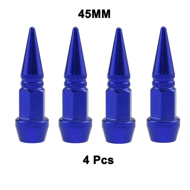 4Pcs Universal Aluminum Styling Tunning Car Tire Valve Stem Cap Spike Shaped Metal Dust Covers Lid for Car Bicycle