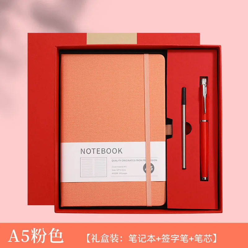 A5 Notebook Gift Set with Ballpoint Pen & Spare Refill Hardcover Journal Diary Business Office Corporate Souvenir Gift Box