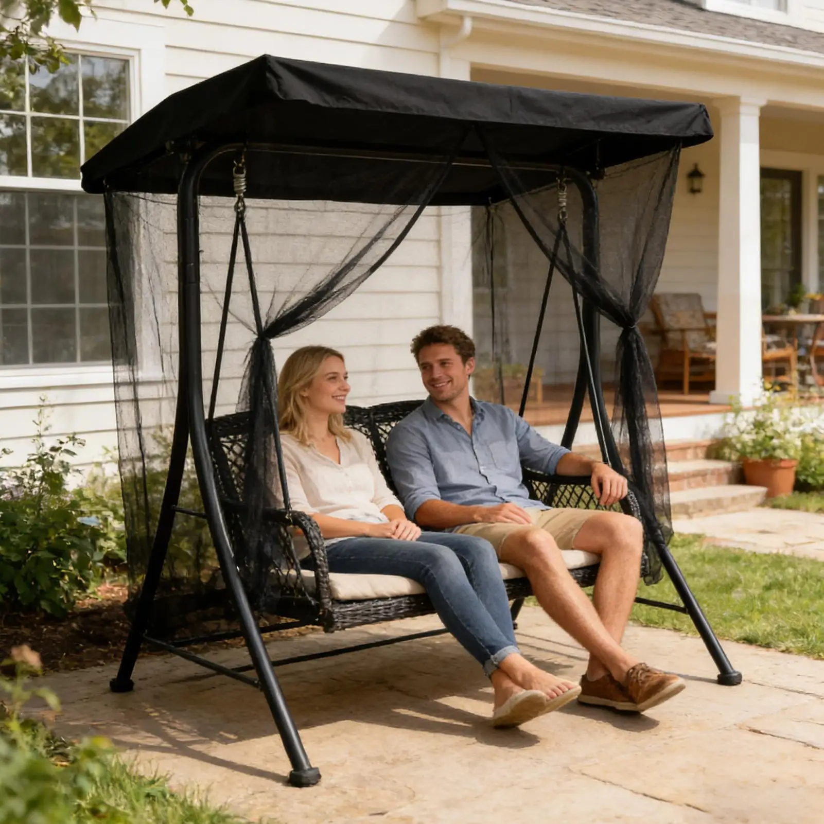 Mosquito net  Portable Swing cover With zipper waterproof   canopy Foldable Polyester mesh for swing chairs hammocks Pavilion