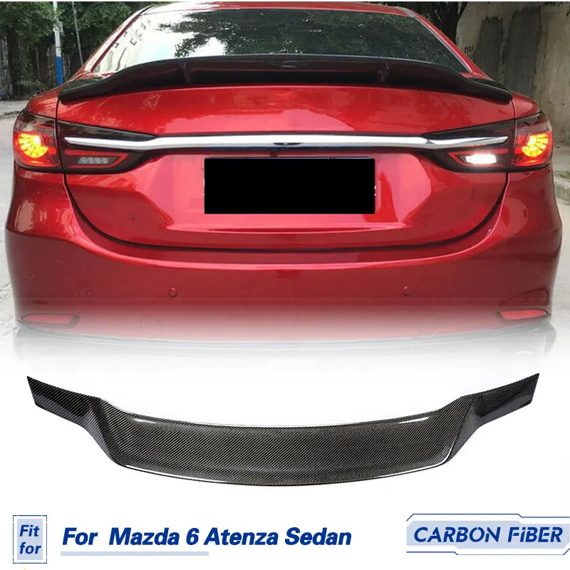 Car Rear Trunk Spoiler Wings Carbon Fiber for Mazda 6 Atenza Sedan 4-Door 2014-2019 Racing Rear Spoiler Boot Lid Wing Lip