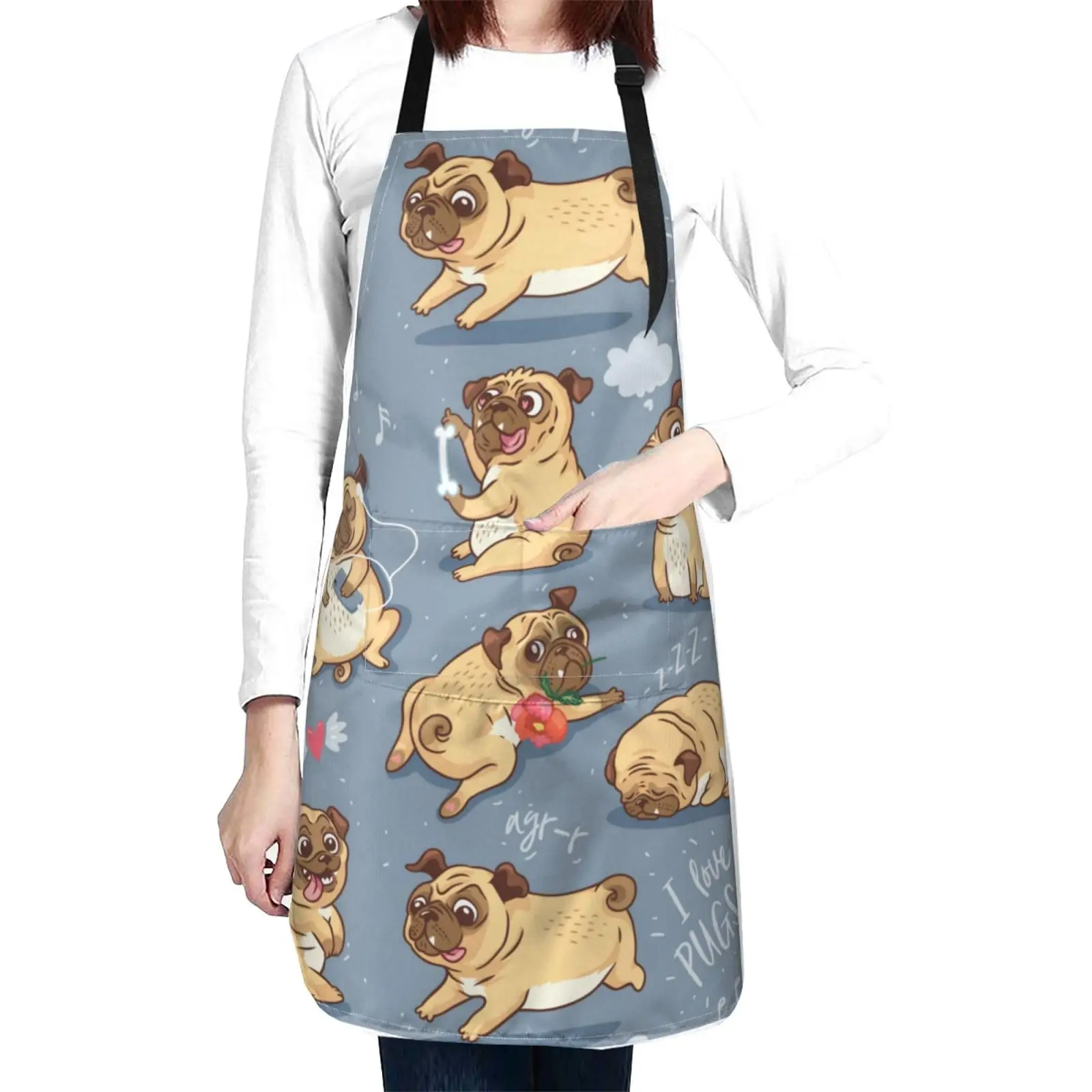 

Dog Funny Puppy Apron Cute Cooking Adjustable Bib Apron For Women Men Chef Funny Waterproof Aprons