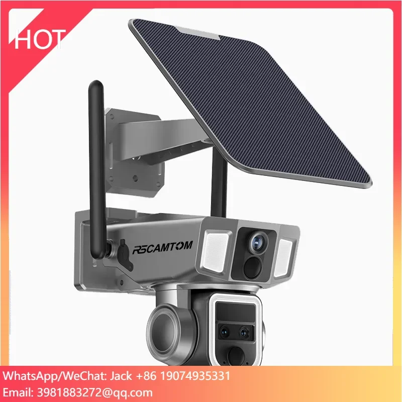 

Rscamtom 12MP Solar Security Camera System Wireless Outdoor 10X Zoom Alarm Push Wifi 4G 2 in 1 Cctv Camera
