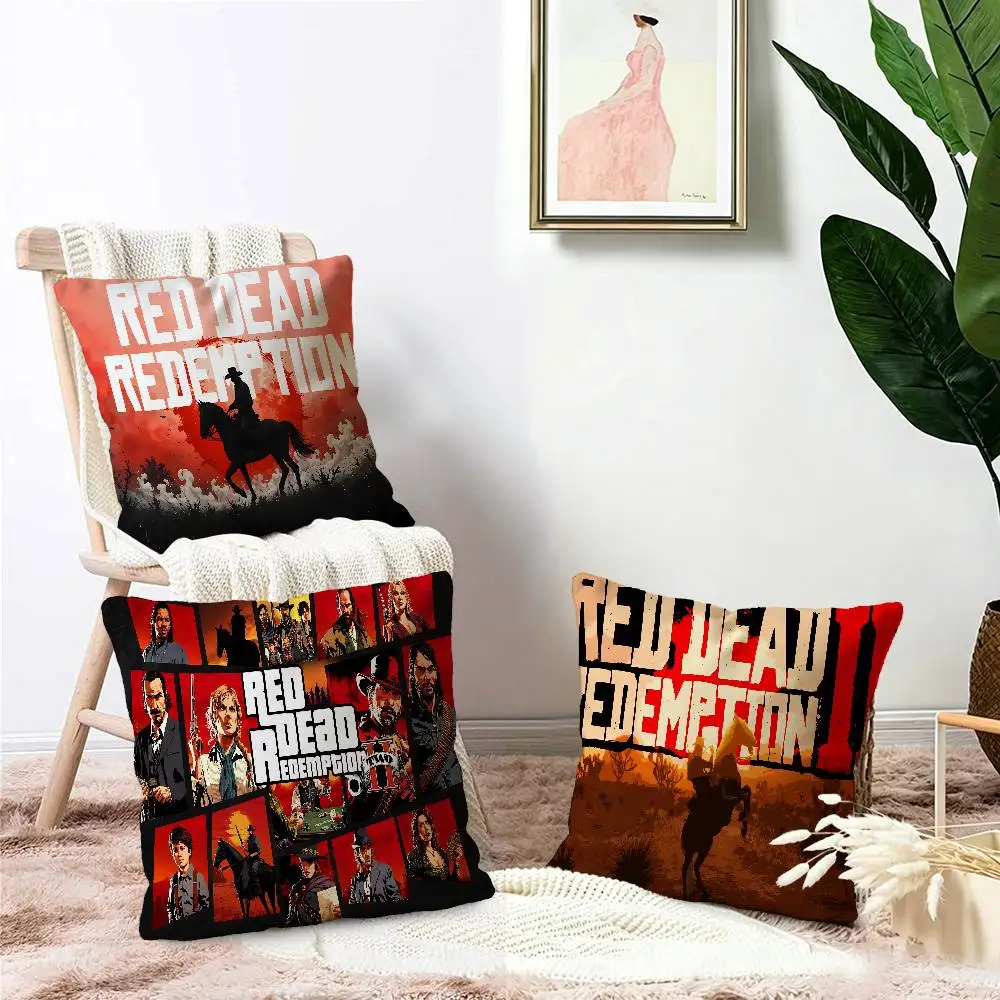 Red Dead Redemption 2 RDR2 US West Cowboy Pillow Cover for Bedroom Room and Living Room Sofa Decorative Cushion Cover