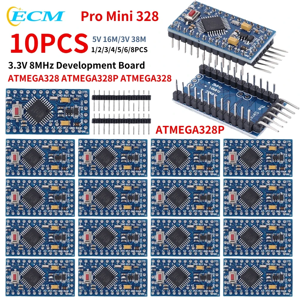 1-10pcs Pro Mini 328 ATMEGA328 Module Development Board 5V 16MHz ATMEGA328 ATMEGA328P ATMEGA328 Development Board for Arduino