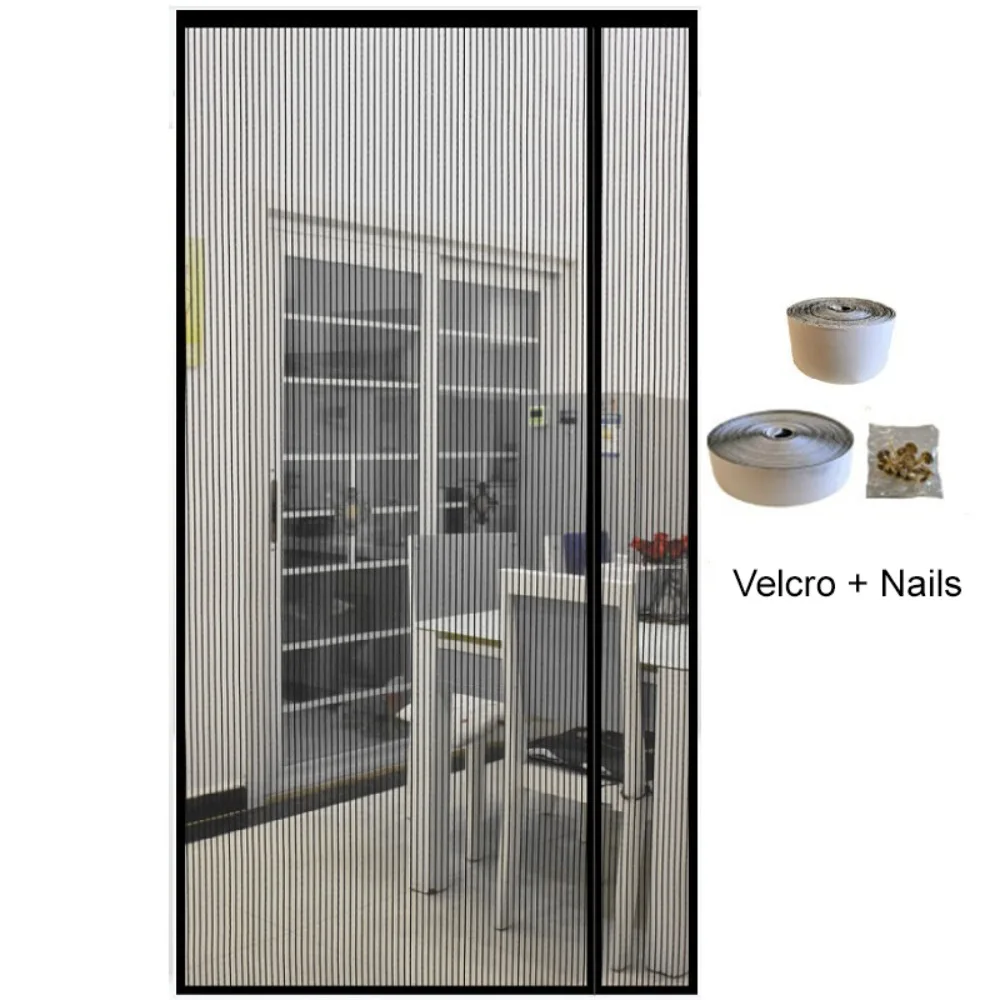 

Self Stick Side Open Magnetic Door Screen Magnetic Automatic Closing Insect-proof Window Screen Mesh Ventilated Door Curtain