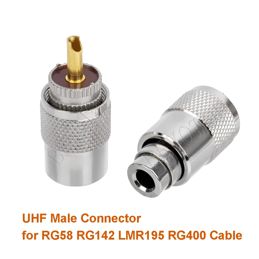 10PCS UHF Male Plug SL16 Connector PL-259 Soldered for RG58 RG142 LMR195 RG400 Coaxial Cable RF Adapter - Fast Delivery