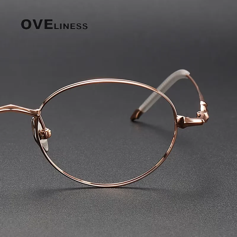 pure Titanium Glasses Frame Women Vintage Round Myopia Optical Prescription Eyeglasses Frame Men New Titan Eyewear Spectacles