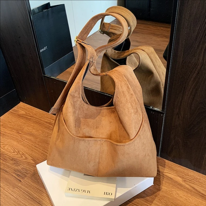 

Большая вместительная сумка для подмышек, сумки-тоут для женщин, сумки на плечо, замшевые сумки в стиле ретро, классная сумка для девочек, дизайнерская сумка Сумка 가방