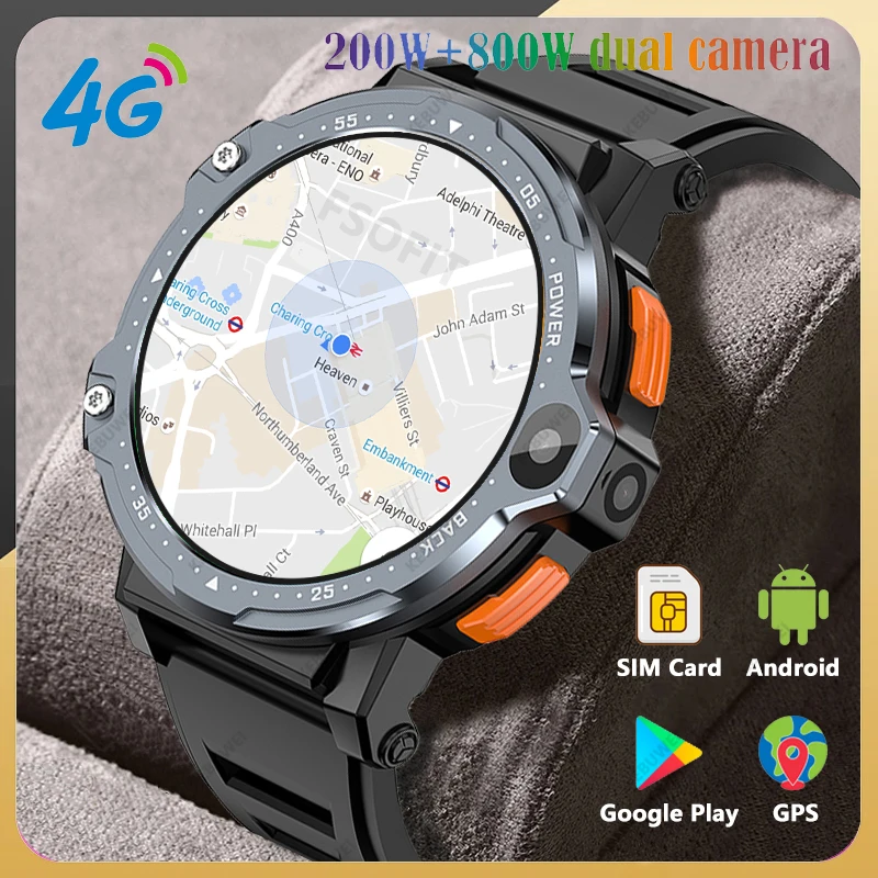 1.54-inch 4G Network Smart Watch SIM Card Camera WIFI Call GPS NFC Bluetooth Android Smartwatch Support Google Play Download APP