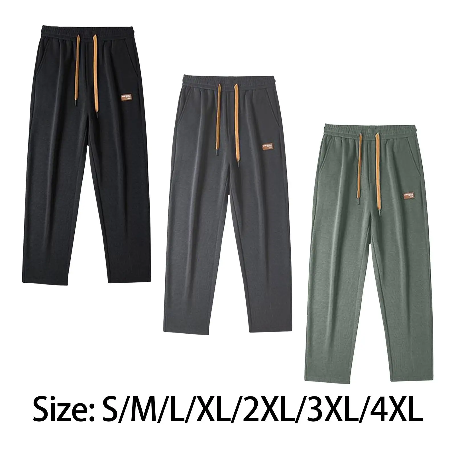 Men Sweatpants Straight Leg Trousers Track Pants for Hiking Cycling Driving