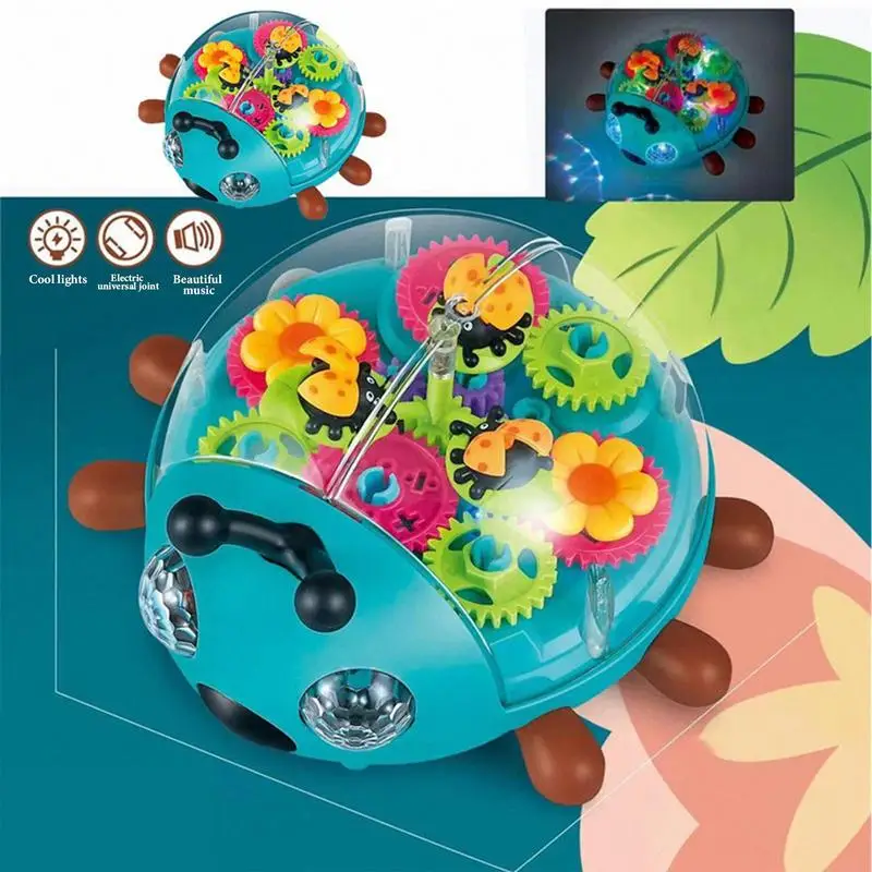 Electric Beetles Car Toys Baby Musical Toys With Music LED Lights Electronic Learning Game Light Up Infant Crawling Toys