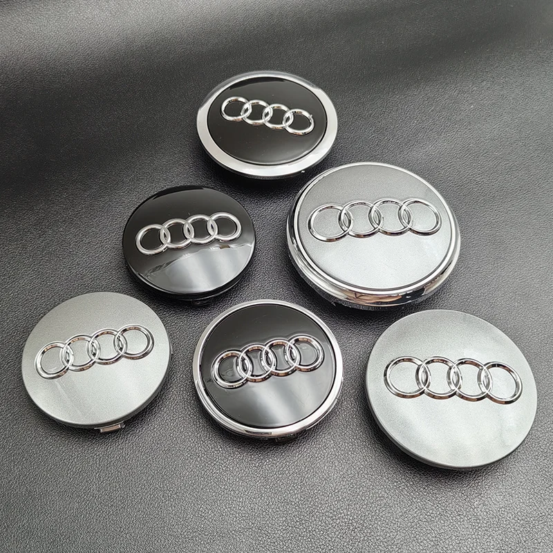 4pcs 60mm 61mm 68mm 69mm Hub Caps Car Wheel Center Caps Black Silver For Audi A1 A2 A3 A4 A5 A6 A7 A8 S3 S6 Q3 Q5 Q7 Accessories