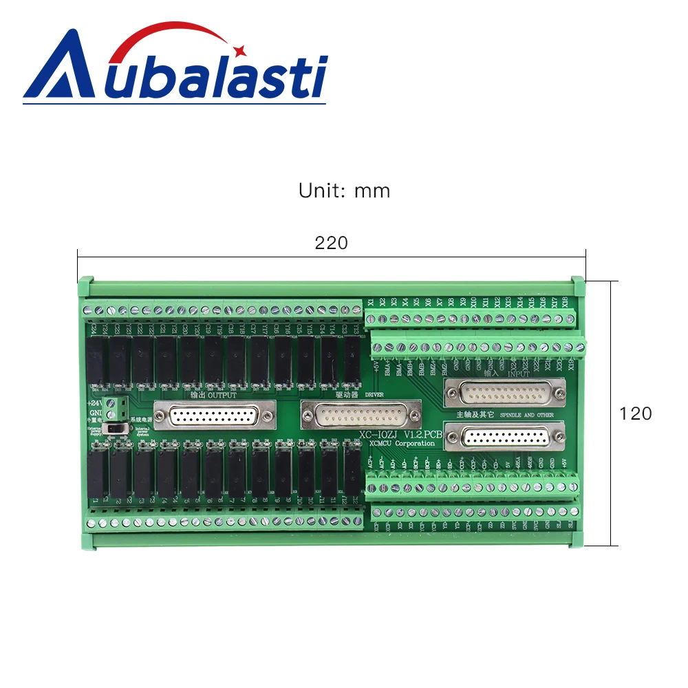 Aubalasti IO Expand Board With 4Pcs DB25 Cable for XC809D CNC Control System