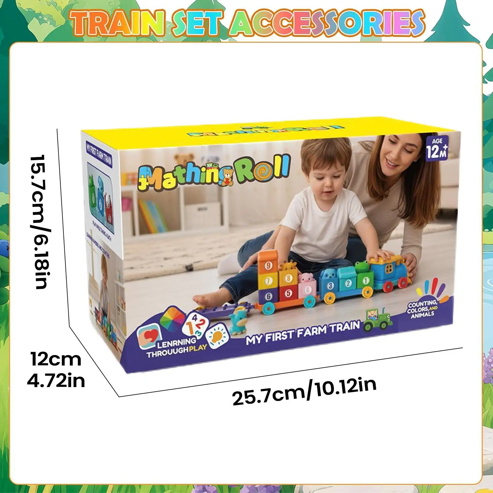 Toy Train Interactive Learning Color Match Counting Matching & Sorting Toys For Home Bedroom Preschool Daycare Playroom Travel