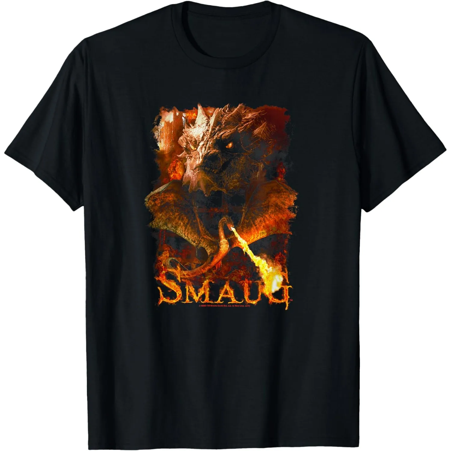 Smaug Fire Dragon The Hobbit Graphic Tee Soft Cotton Short Sleeve T-Shirt Men