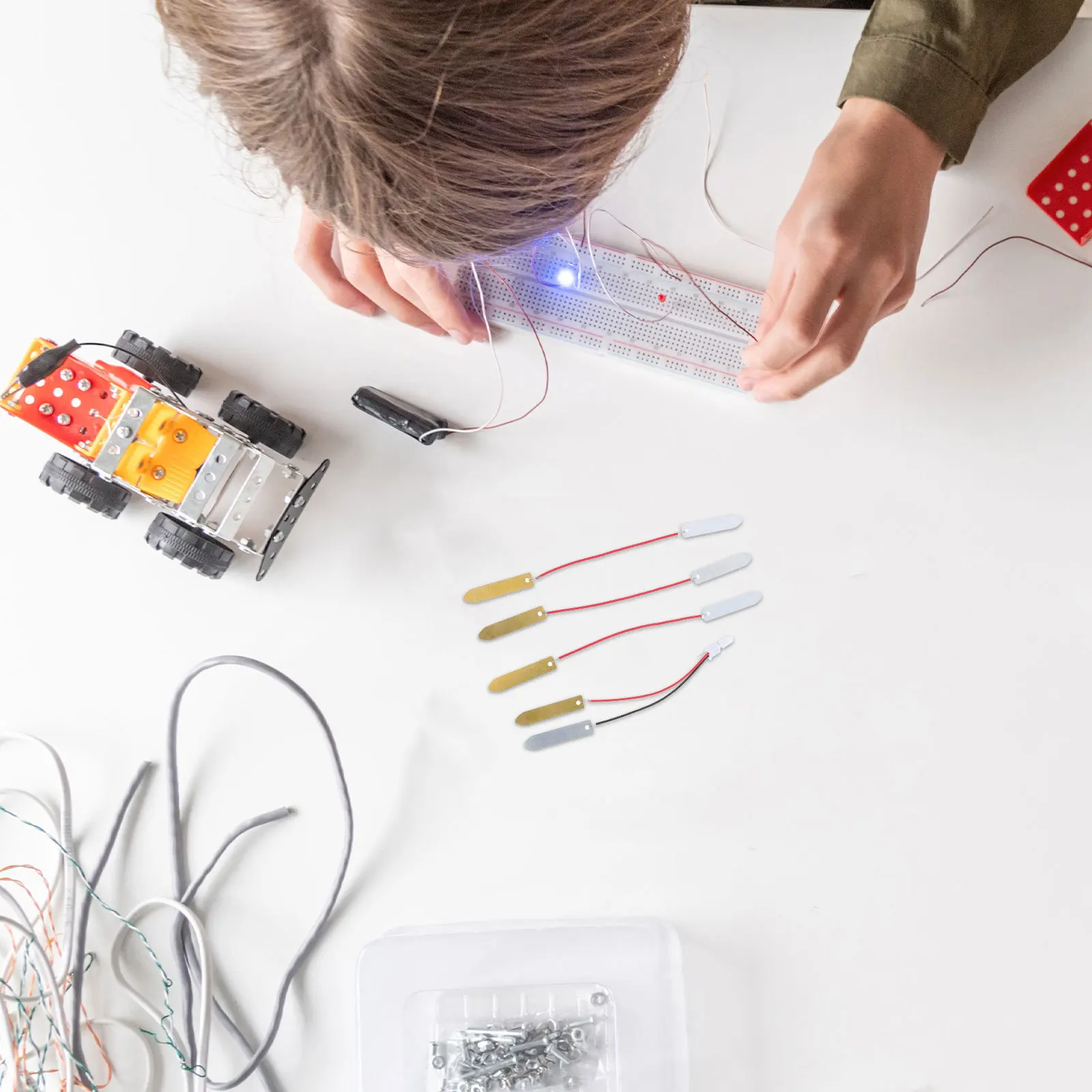 

1Set Fruit Science Experiment Kit DIY Physics Learning Set Orange Electricity Teaching for Children Stem