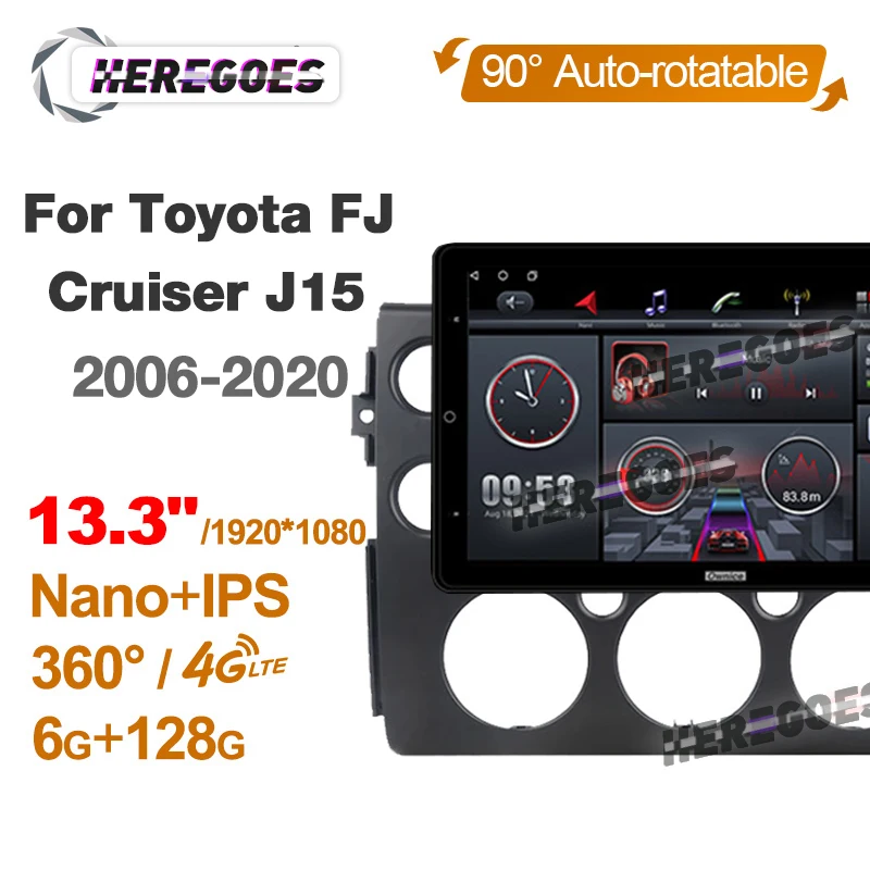 4G+Wifi Android 10 6+128G Car Radio For Toyota FJ Land Cruiser 2006-2020 Autoradio GPS Multimedia Player Bluetooth 1920*1080 IPS