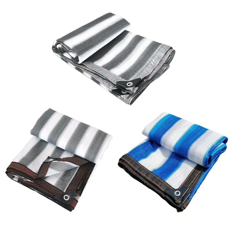Malla de sombreo de HDPE con rayas para jardín, toldo, pérgola, gazebo, refugio solar, toldos exteriores, cubierta para coche, vela de sombreo para piscina