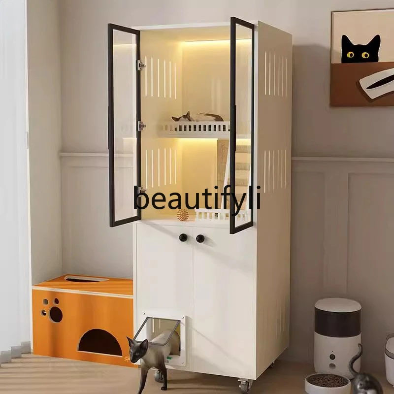 

Multifunctional fresh air cat house cat villa independent movable cat cabinet villa