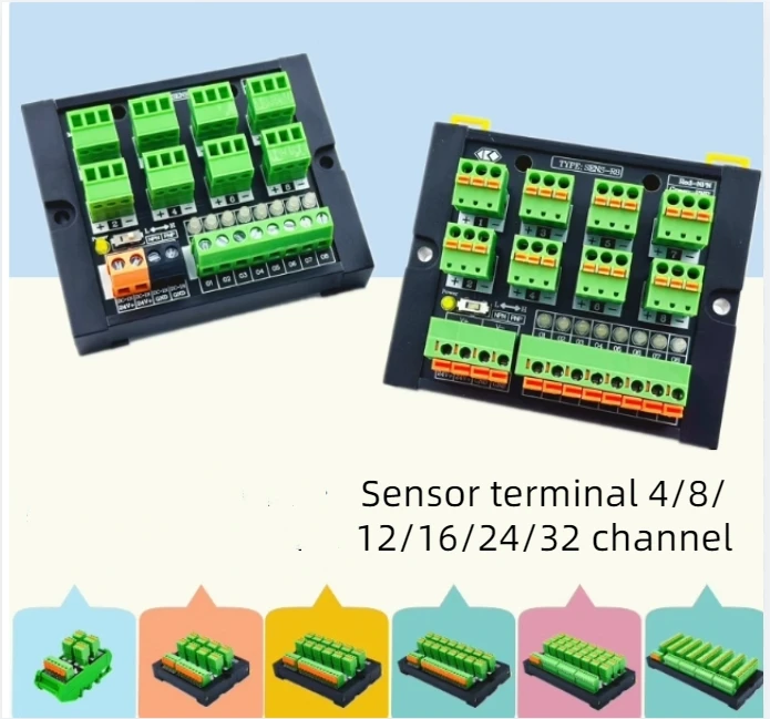 PLC Sensor Terminal Block 2-wire 3-wire 4/8/12/16 Channel NPN/PNP Input Photoelectric Proximity Switch