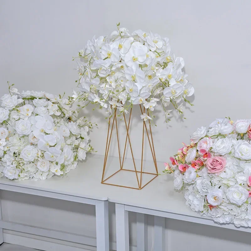 70CM Artificial Feel Butterfly Orchid Flower Ball Wedding Table Placement Floral Exhibition Window Embroidered Ball Decoration