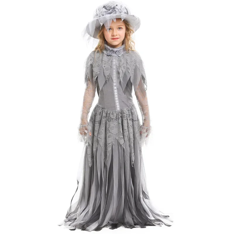 Fantasia Child Kids Skull Corpse Zombie Costumes For Girls Ghost Princess Cosplay Halloween Purim Fancy Dress