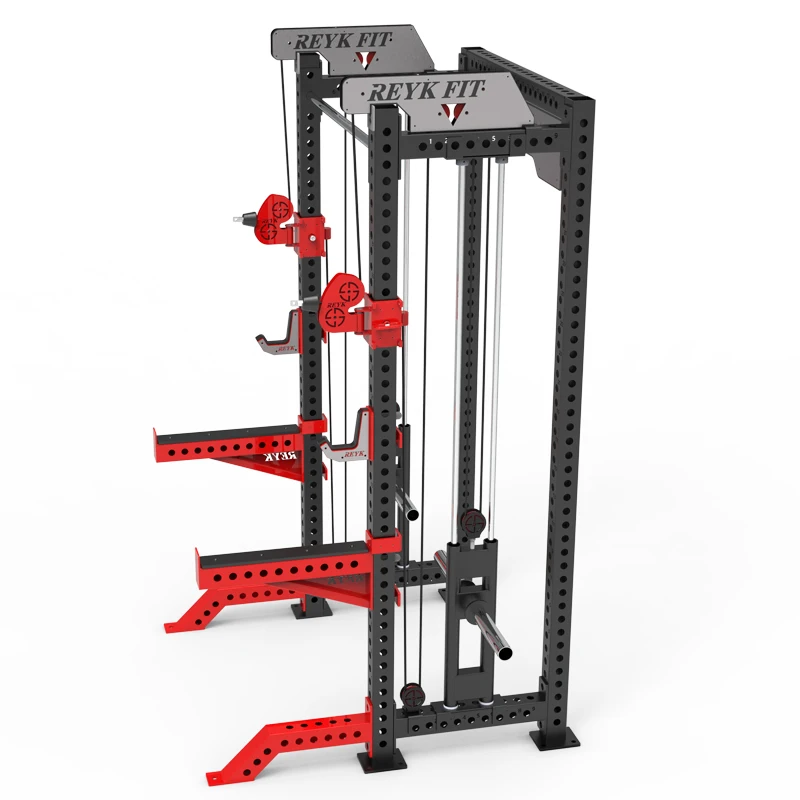 

Multifunctional Gym Training Machine Power Rack Cage Pull-Up Bar Arm Weight Plate Load Shoulder Leg Exercise Steel