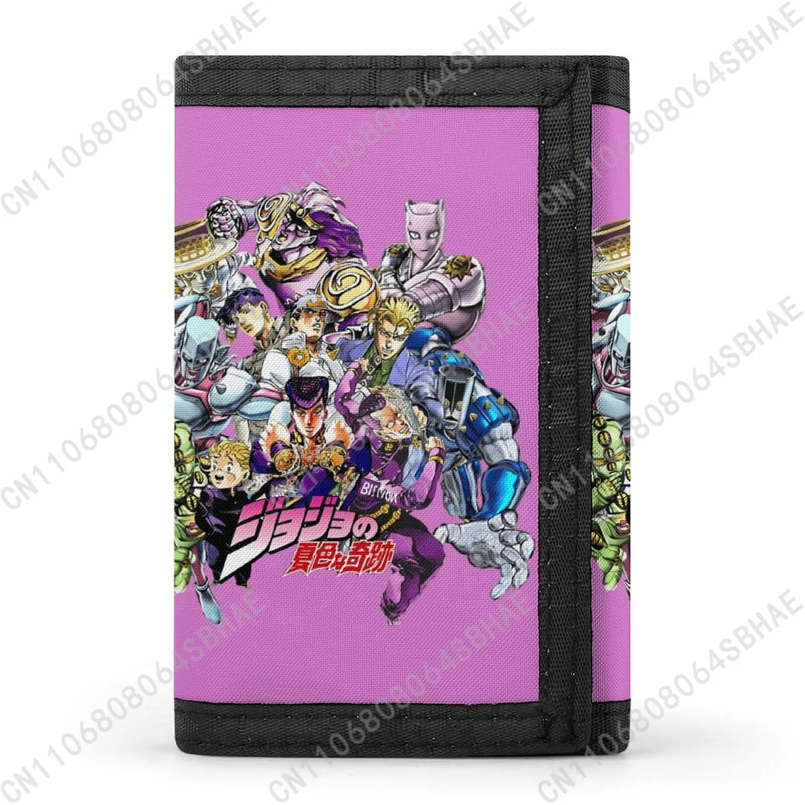 

Jojos Bizarre Adventure Trendy Tri Fold Wallet Teenage Girls Boys Slim 3 Fold Card Personalized Pattern Purse for School