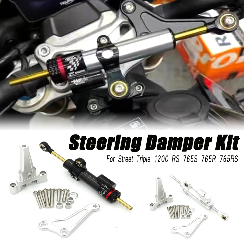 Motorcycle Modified Steering Damper Stabilizer Mounting Bracket Support Kit For Street Triple 1200 RS 765S 765R 765RS