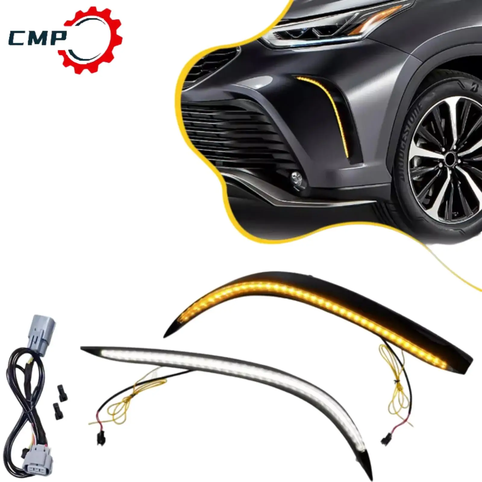 

2Pcs Daytime Running Light Turn Signal Lamp For Toyota Highlander XSE 2021-2023 Car Daytime Running Light Turn Signal Lamp