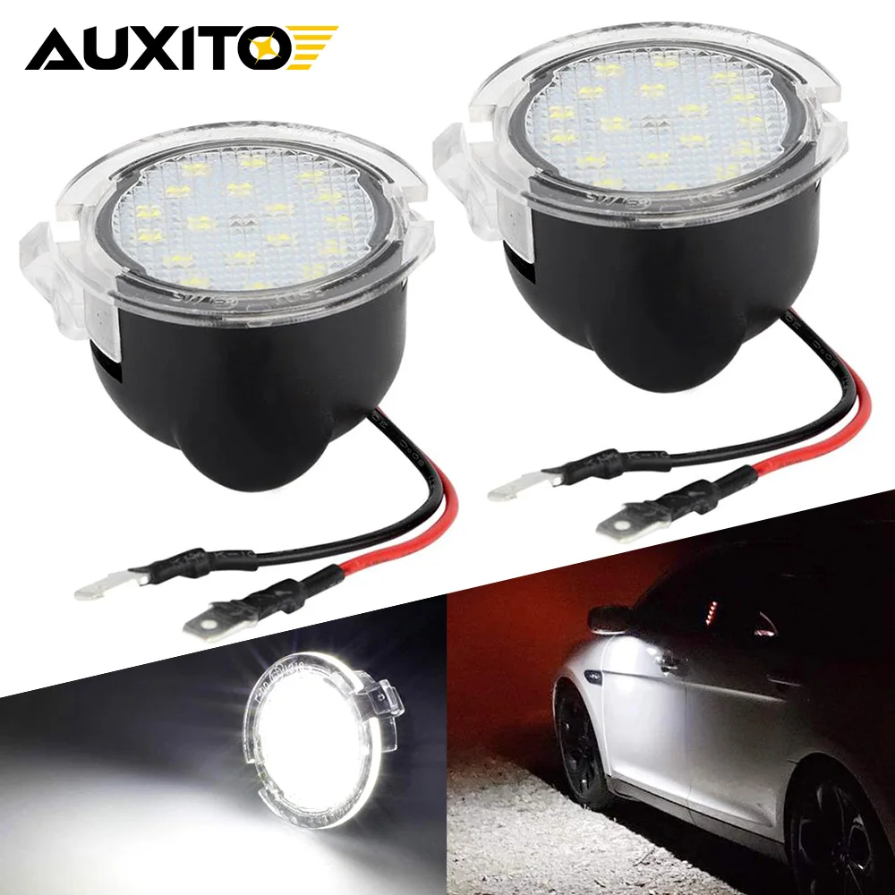 Auxito 2 Stuks Auto Geleid Onder Zijspiegel Licht Plas Lamp Voor Ford Expeditie Rand F150 Flex Ontdekkingsreiziger Raptor Svt Taurus Lincoln Ls