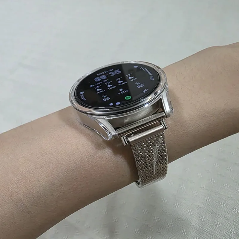 Glas+Hülle für Samsung Galaxy Watch 7/6/5/4 44mm 40mm Zubehör Gehärtete Abdeckung PC-Stoßfänger Displayschutzfolie Galaxy Watch FE 40mm