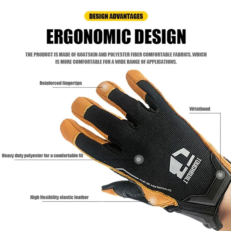 TOUGHBUILT TB-G04-XL Profissional Work Gloves Hand Protection Grande Anti-Slip Durable Hand Tool