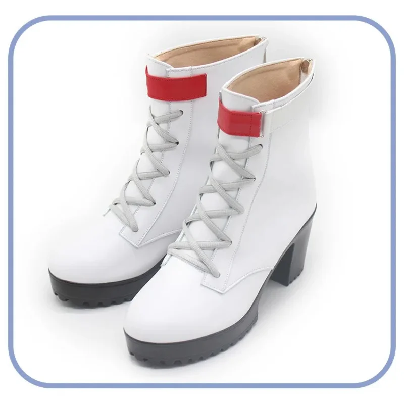 

2025 11 Hiodoshi Ao High Heel PU Leather Shoes Vtuber ReGLOSS Cosplay Prop Halloween Carnival Boots Custom Made