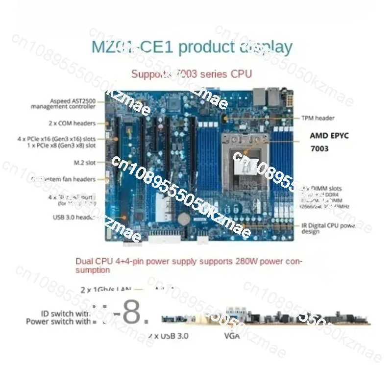 For MZ32-AR0 H11SSL-I main board, PCI-E4.0 7H12/7542 EPRC7002/7003