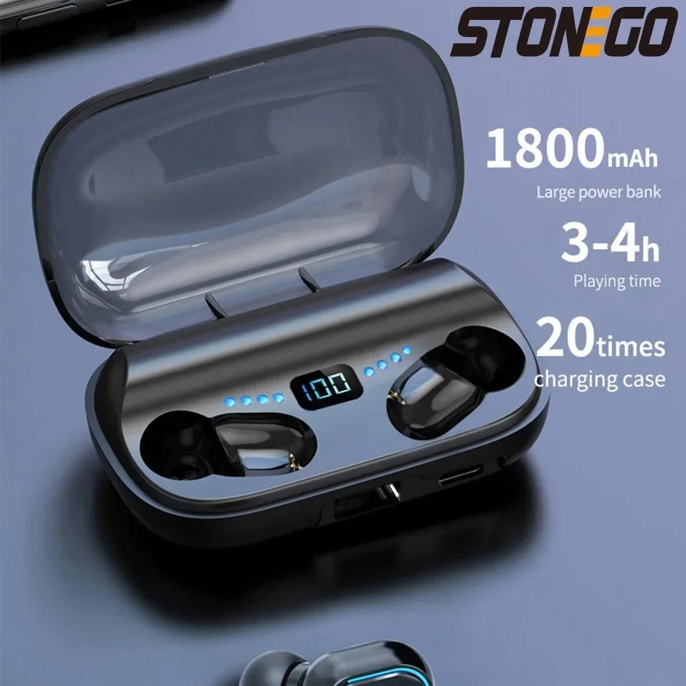 سماعات أذن TWS بلوتوث 5.0 لاسلكية حقيقية، إلغاء الضوضاء، التحكم باللمس، شاشة رقمية، سماعة رأس رياضية #2