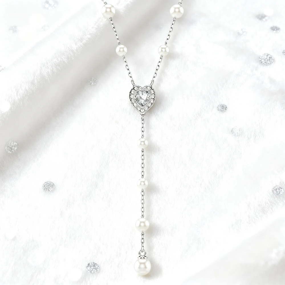 

2025 trendy accessories High Quality High-end Classic Heart-shaped Pearl Necklace - Commemorative Gift