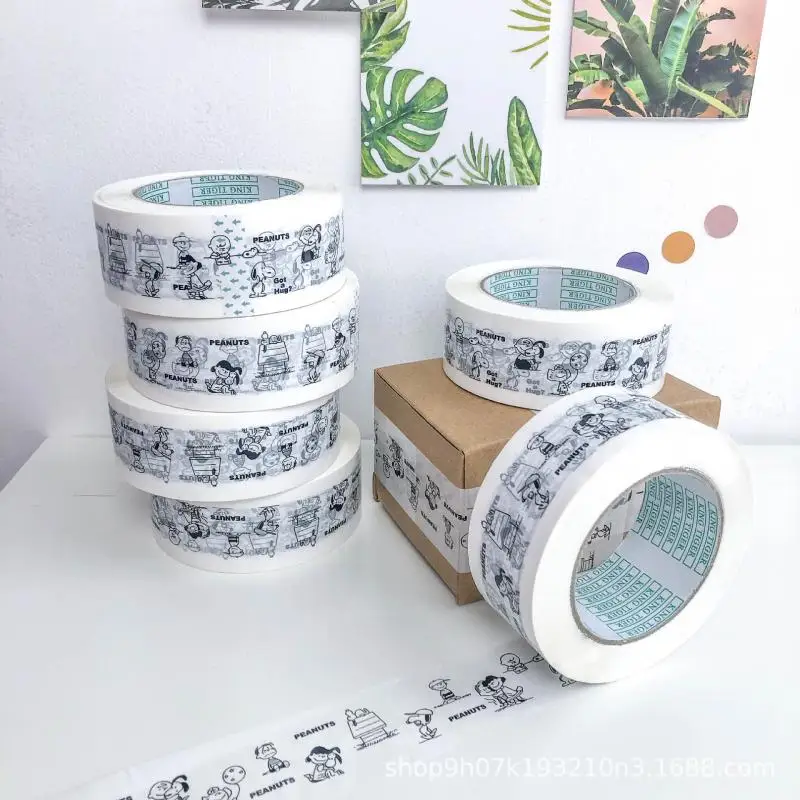 Anime Snoopy Adhesive Tape Cute Kawaii Cartoon Miniso Packaging and Sealing Decorate Tape Learning Stationery for Student Girls