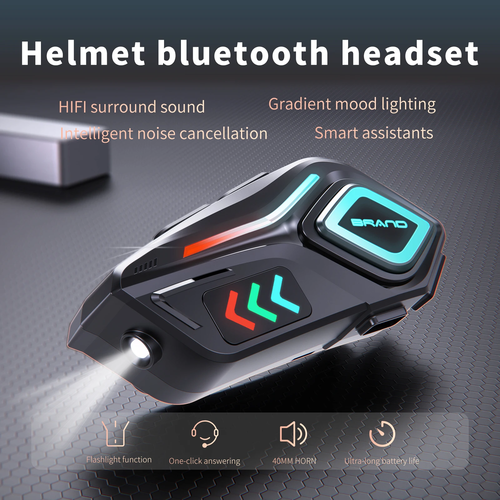 

XIZON K07 Motorcycle Headset Helmet Intercom with CVC Noise Cancellation Stereo IP65 Waterproof for Full Face Helmet