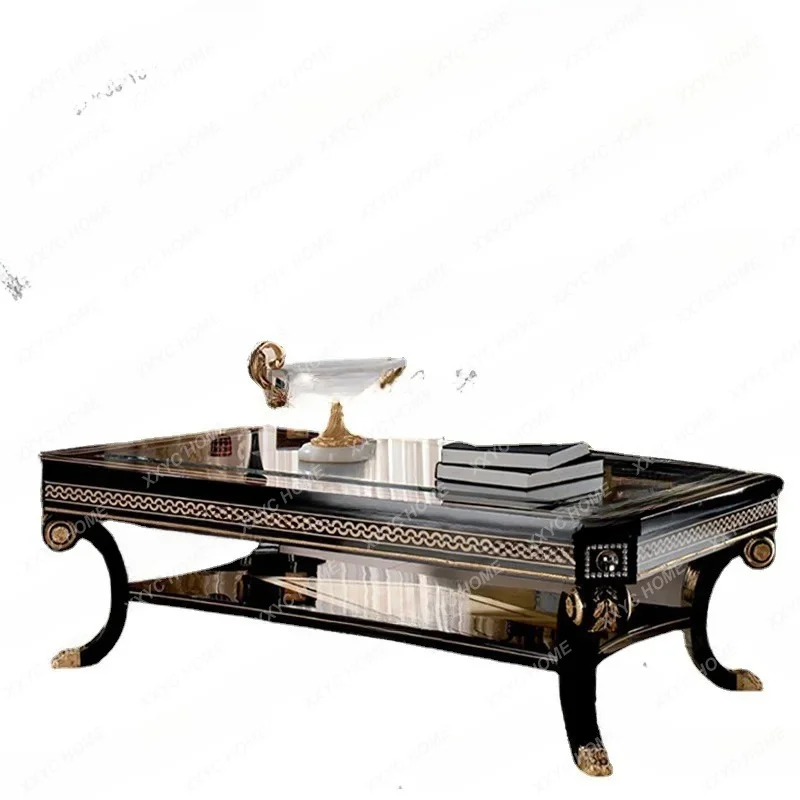 XX  neoclassical dining room furniture birch carved coffee table large apartment rectangular