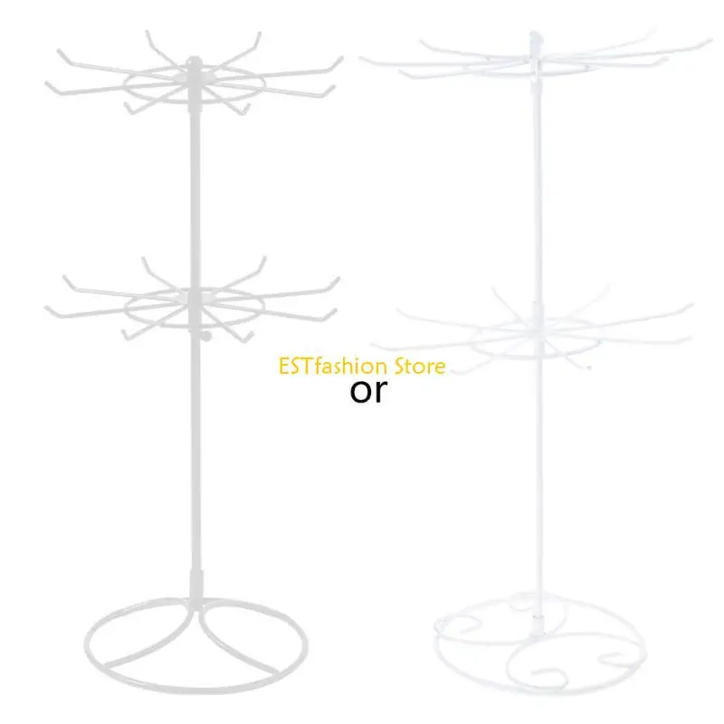 Y5GC 2-Tier Rotary-Jewelry Stand Rack Earrings Necklace Display Holder